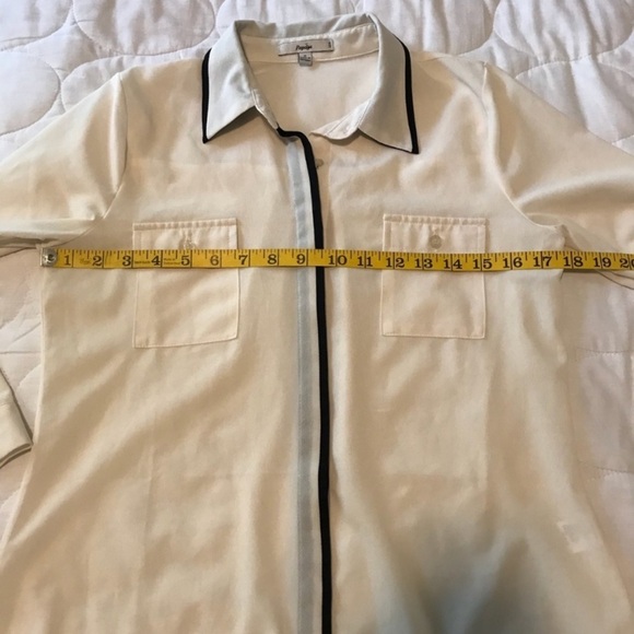 Papaya Ivory Long Sleeve Blouse Size S - Picture 6 of 9